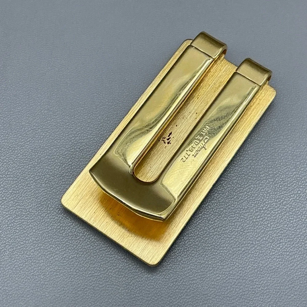 Anson Golf Money Clip Vintage Gold Tone Golf Clubs Hole 18 Men's Accessory